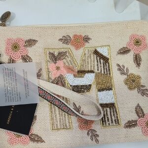 America & Beyond Floral Beaded Clutch